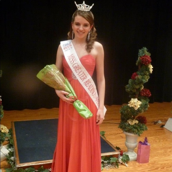 Sherri Hill Custom One of a Kind Pink Orange Gown Rhinestone Pageant Prom Gown - Picture 5 of 8